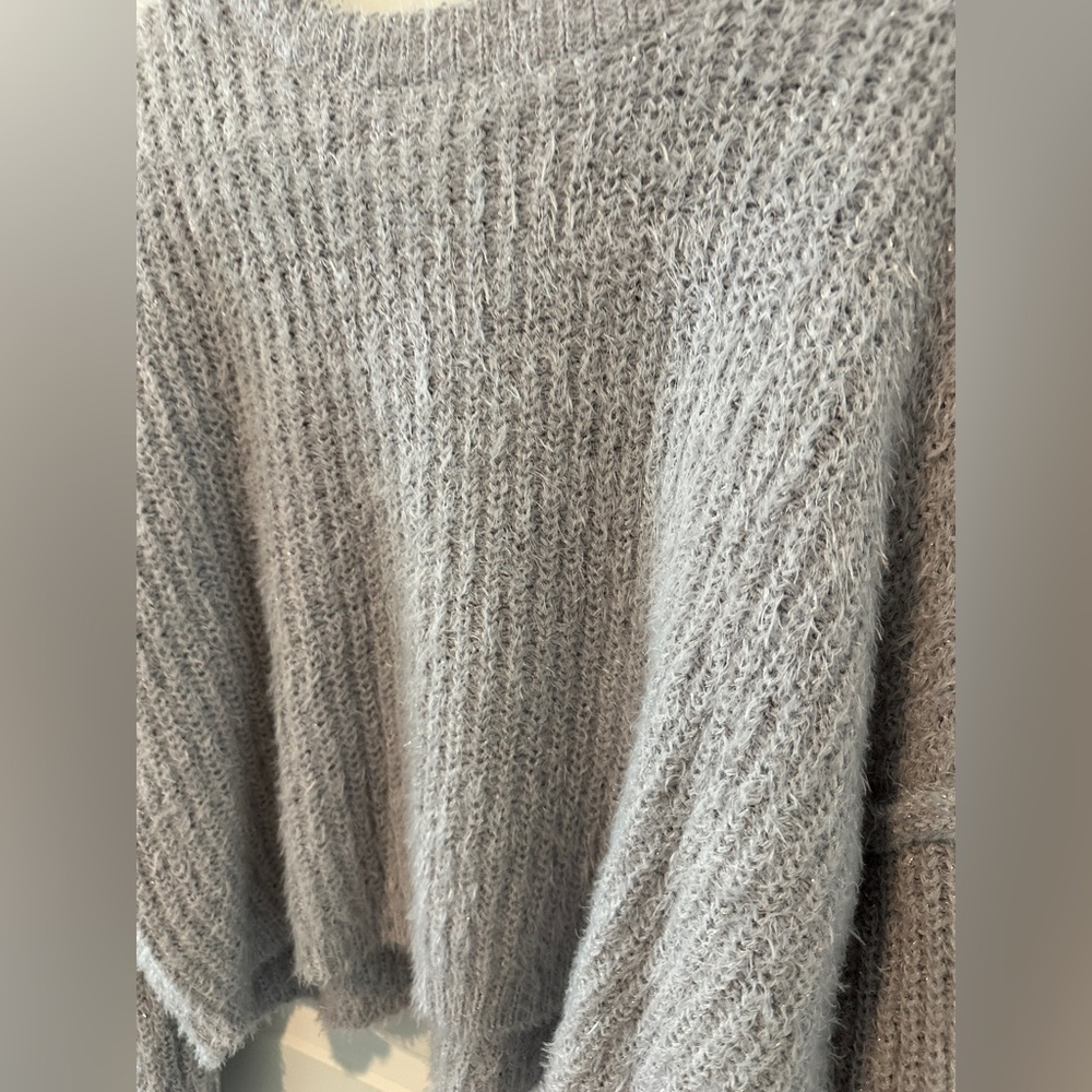NWT- RSQ Crop Lurex Pullover Knit Sweater - Picture 9 of 14